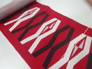 アンティーク　抽象模様織出し八寸帯地反物